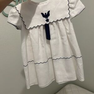 Vintage White and navy dress